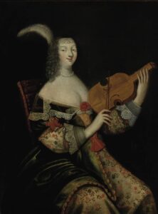 Eine Mätresse vom Ludwig XV. spielt Viola da braccio.