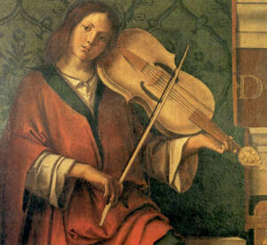 Eines der Instrumente der Renaissance: Sie war größer als die Violine, wurde dennoch am Arm getragen.